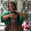 Student giving an Indian head massage