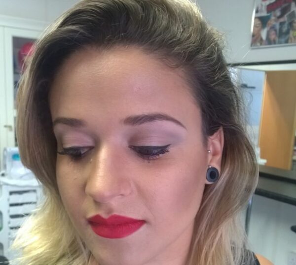 Model with glamorous eye make-up