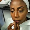 Model with bronzed make-up