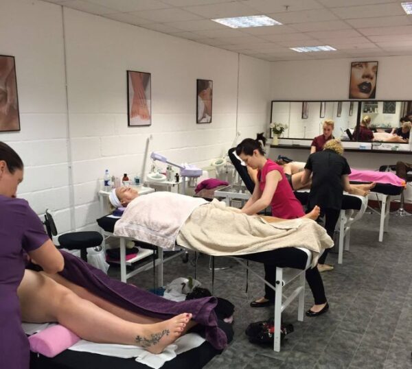 Massage training class in progress