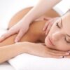 Woman relaxing during a back massage
