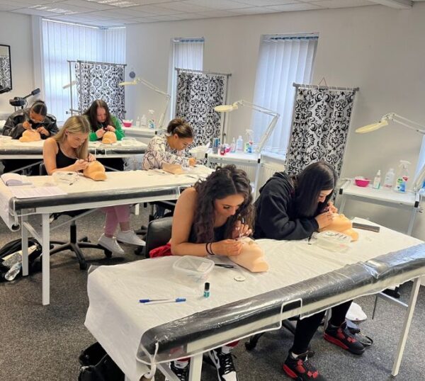 Lash and brow training class in progress