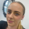 Model with natural make-up after a training session