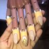 Builder gel nails on a practice hand