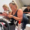 Students practising builder gel nails