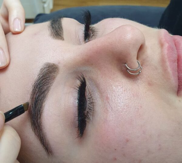Brows mapped and shaped during brow lamination training