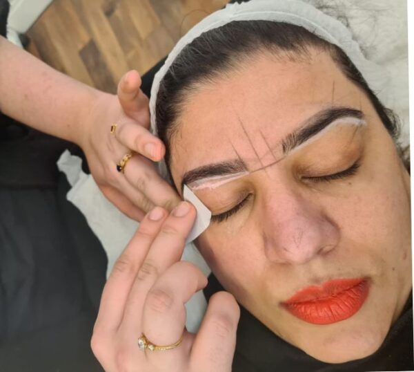 Brows being mapped and shaped during training