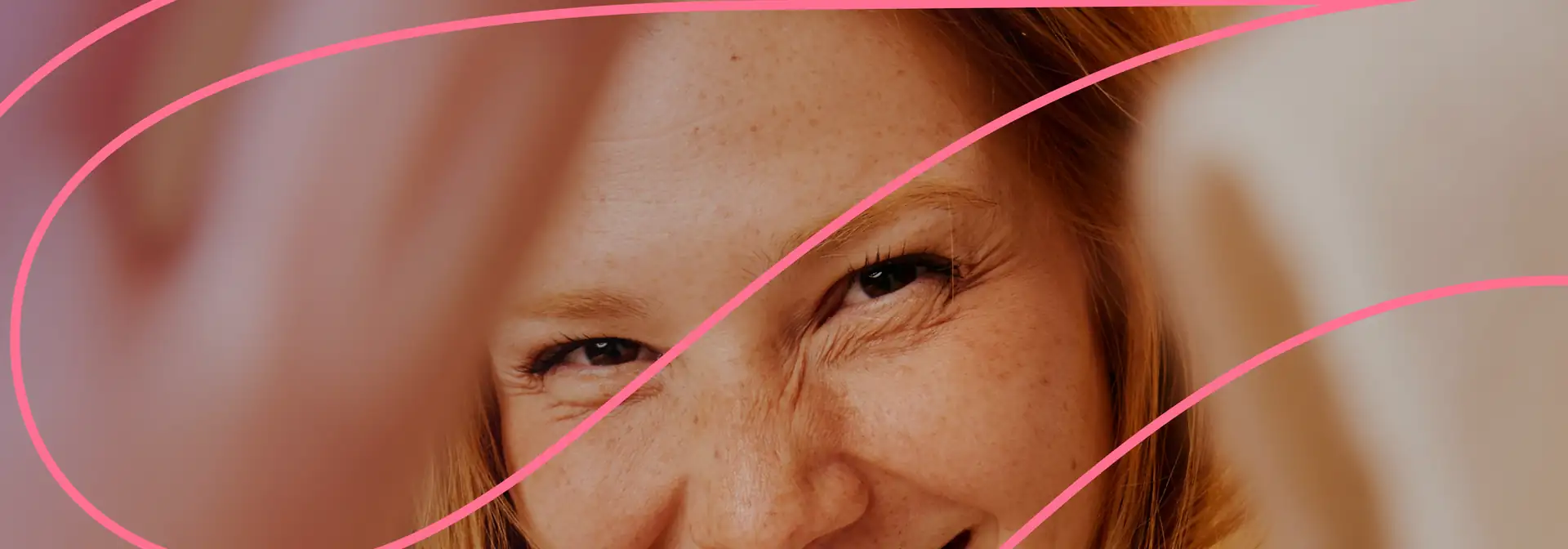 Smiling woman with freckles